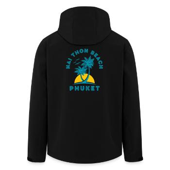 Nai Thon Beach Phuket Palm Sonnenuntergang - Recycelte Männer Softshell-Jacke von Stanley/Stella - Schwarz - Hinten - AI Model Male 185 light (185cm)