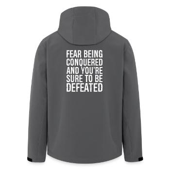 fear being conquered and you]re sure to be defeate - Men’s Recycled Softshell Jacket by Stanley/Stella - black - Back - AI Model Male 185 light (185cm)