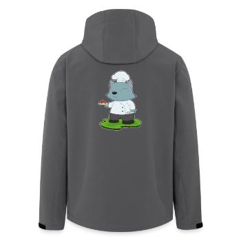 Cat Chef Pastry Cooking - Men’s Recycled Softshell Jacket by Stanley/Stella - black - Back - AI Model Male 185 light (185cm)