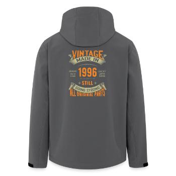 Vintage 1996 Still Going Strong - Men’s Recycled Softshell Jacket by Stanley/Stella - black - Back - AI Model Male 185 light (185cm)