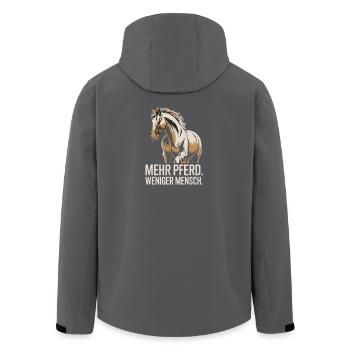  Mehr Pferd Weniger Mensch Spruch für Reiter - Recycelte Männer Softshell-Jacke von Stanley/Stella - Anthrazit - Hinten - AI Model Male 185 light (185cm)