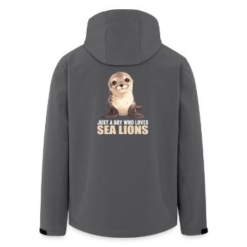 Lions de mer Lion de mer - Veste softshell homme en polyester recyclé Stanley/Stella - charbon - Dos - AI Model Male 185 light (185cm)