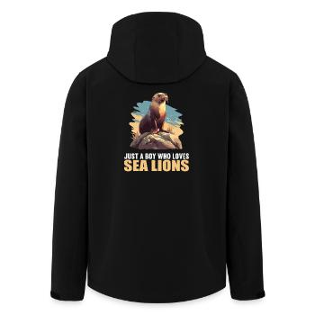 Lions de mer Lion de mer - Veste softshell homme en polyester recyclé Stanley/Stella - noir - Dos - AI Model Male 185 light (185cm)