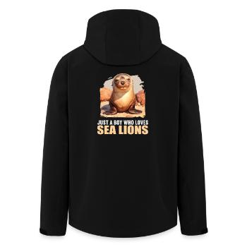 Lions de mer Lion de mer - Veste softshell homme en polyester recyclé Stanley/Stella - noir - Dos - AI Model Male 185 light (185cm)
