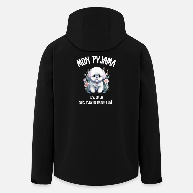 Pyjama Drôle Chien Bichon - Veste softshell homme en polyester recyclé Stanley/Stella - noir