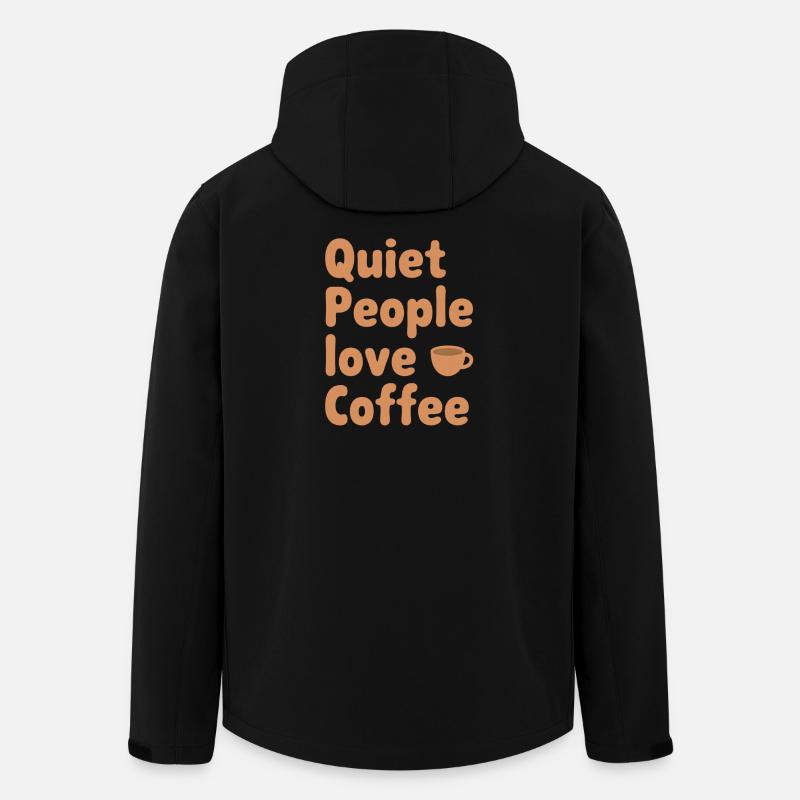 Quiet People Love Coffee Humor - Men’s Recycled Softshell Jacket by Stanley/Stella - black