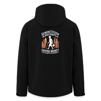 L’humour dans la vieillesse, économiser de l’argent à la retraite - Veste softshell homme en polyester recyclé Stanley/Stella - noir - Dos - AI Model Male 185 light (185cm)