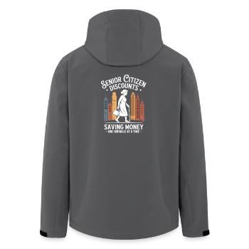 Einkaufen Mit Oma Humor - Recycelte Männer Softshell-Jacke von Stanley/Stella - Schwarz - Hinten - AI Model Male 185 light (185cm)
