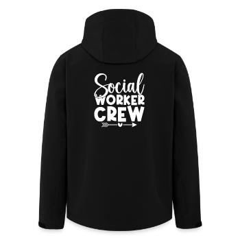 Social Worker Quote Crew Social Work - Recycelte Männer Softshell-Jacke von Stanley/Stella - Schwarz - Hinten - AI Model Male 185 light (185cm)