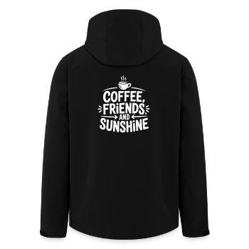 Café, amis et soleil - Veste softshell homme en polyester recyclé Stanley/Stella - noir - Dos - AI Model Male 185 light (185cm)