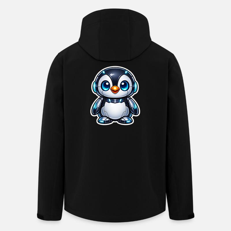 Futuristischer Pinguinroboter - Recycelte Männer Softshell-Jacke von Stanley/Stella - Schwarz