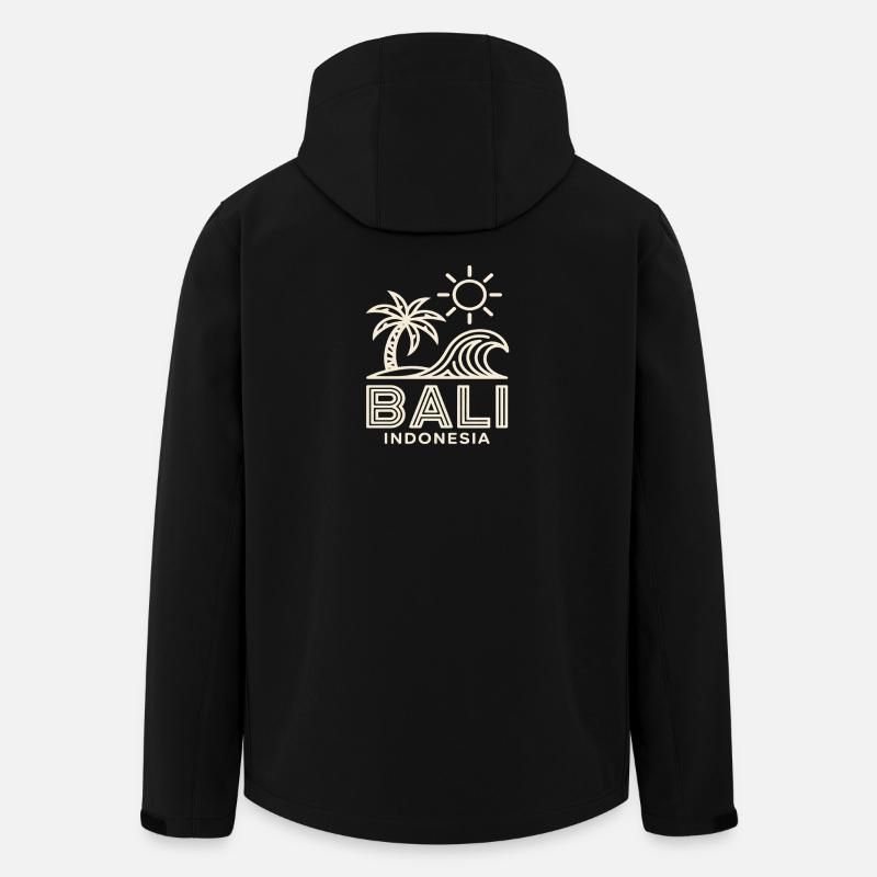Bali Indonesia Wave Sunset - Men’s Recycled Softshell Jacket by Stanley/Stella - black