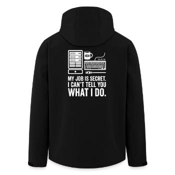 My Job Is Secret – IT Nerd Design - Men’s Recycled Softshell Jacket by Stanley/Stella - black - Back - AI Model Male 185 light (185cm)