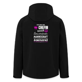 Chef de l’équipe Souveraine Cadeaux - Veste softshell homme en polyester recyclé Stanley/Stella - noir - Dos - AI Model Male 185 light (185cm)