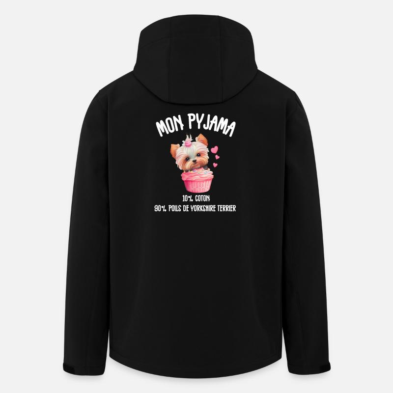Pyjama Chien Yorkshire Drôle  - Veste softshell homme en polyester recyclé Stanley/Stella - noir