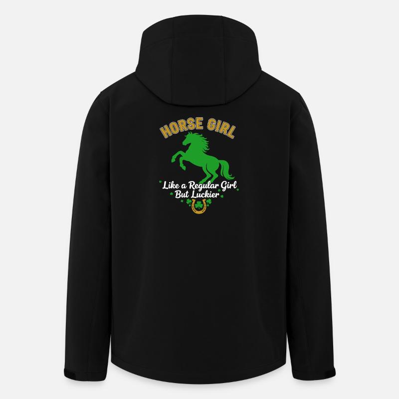 Graphique Cheval Lucky Girl - Veste softshell homme en polyester recyclé Stanley/Stella - noir