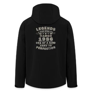 40e anniversaire – mars 1986 Perfection - Veste softshell homme en polyester recyclé Stanley/Stella - noir - Dos - AI Model Male 185 light (185cm)
