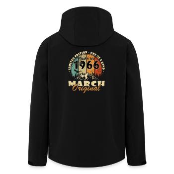60e anniversaire – Mars 1966 Perfection - Veste softshell homme en polyester recyclé Stanley/Stella - noir - Dos - AI Model Male 185 light (185cm)