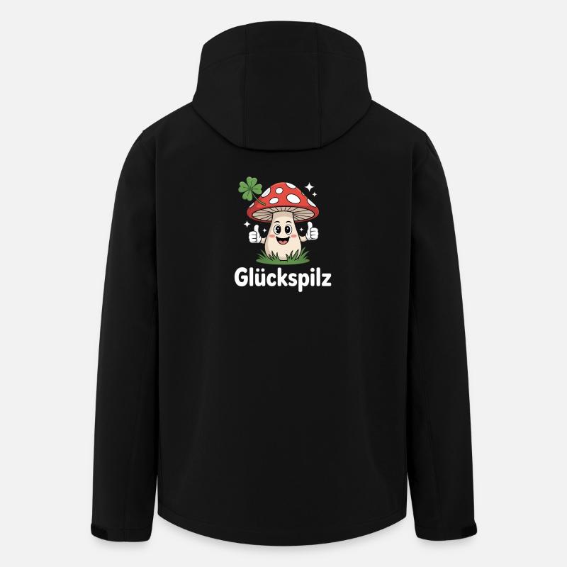 Lucky Funny Toadstool with Shamrock - Men’s Recycled Softshell Jacket by Stanley/Stella - black
