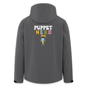 Puppet Nerd Marionette Art - Men’s Recycled Softshell Jacket by Stanley/Stella - black - Back - AI Model Male 185 light (185cm)