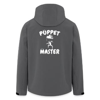 Puppet Master Silhouette - Men’s Recycled Softshell Jacket by Stanley/Stella - black - Back - AI Model Male 185 light (185cm)