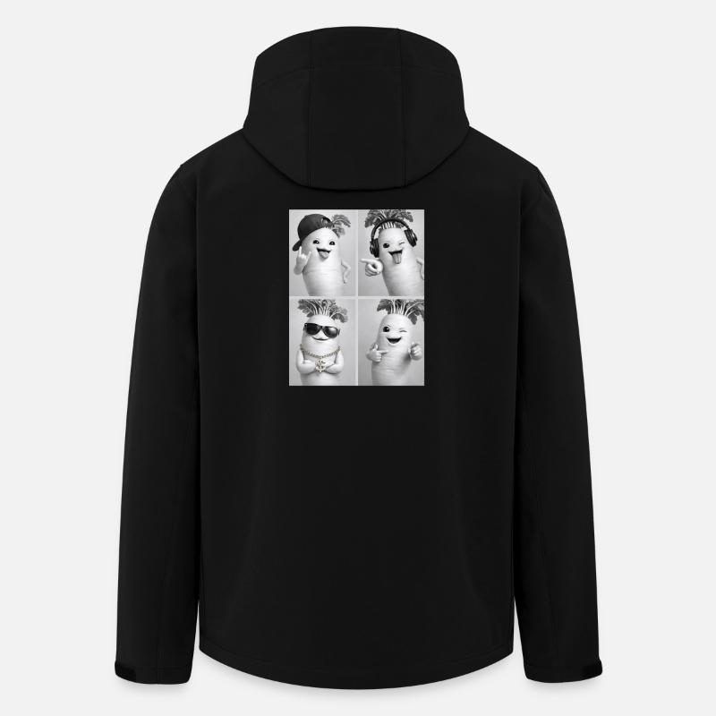 Radis Daikon - Veste softshell homme en polyester recyclé Stanley/Stella - noir