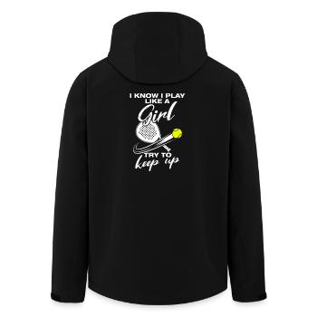 Je joue comme une fille joueuse de padel drôle - Veste softshell homme en polyester recyclé Stanley/Stella - noir - Dos - AI Model Male 185 light (185cm)