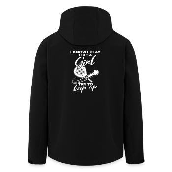 Je joue comme une fille joueuse de padel drôle - Veste softshell homme en polyester recyclé Stanley/Stella - noir - Dos - AI Model Male 185 light (185cm)
