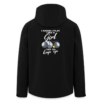 Je joue comme une joueuse de pétanque boule boule - Veste softshell homme en polyester recyclé Stanley/Stella - noir - Dos - AI Model Male 185 light (185cm)