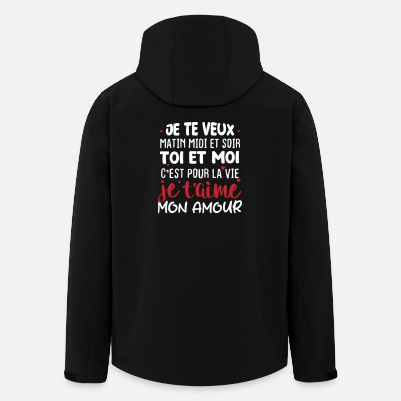 Valentine's Day Love Message - Men’s Recycled Softshell Jacket by Stanley/Stella - black