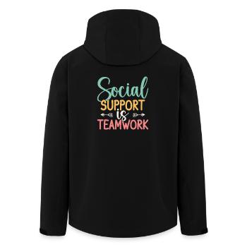 Social Worker Quote Support Is Teamwork Social - Men’s Recycled Softshell Jacket by Stanley/Stella - black - Back - AI Model Male 185 light (185cm)