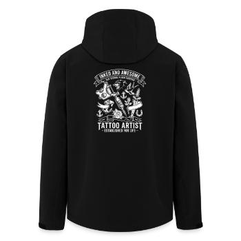 Old School Tattoo Künstler Motiv - Recycelte Männer Softshell-Jacke von Stanley/Stella - Schwarz - Hinten - AI Model Male 185 light (185cm)