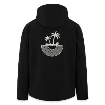Tropical Vinyl Island Sunset Art - Recycelte Männer Softshell-Jacke von Stanley/Stella - Schwarz - Hinten - AI Model Male 185 light (185cm)