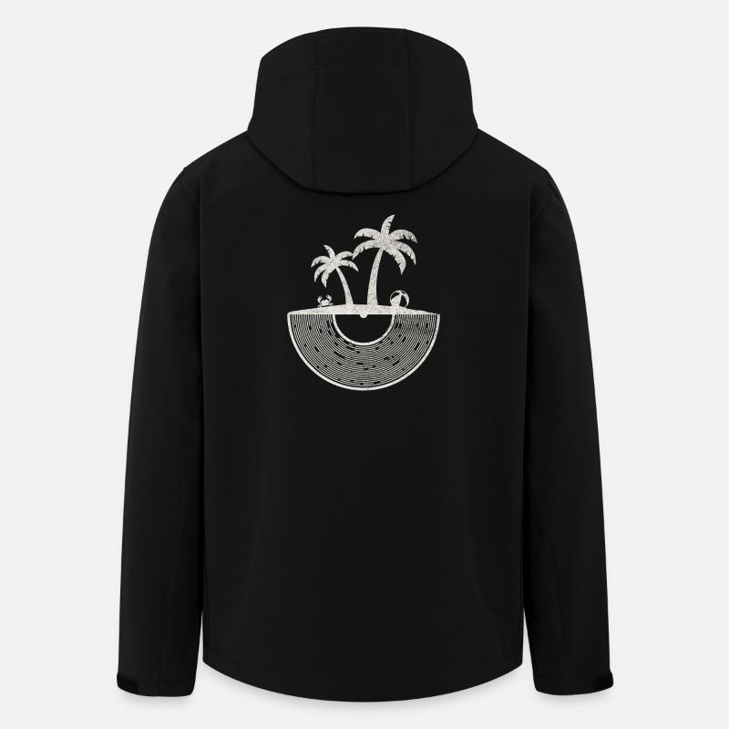 Tropical Vinyl Island Sunset Art - Men’s Recycled Softshell Jacket by Stanley/Stella - black