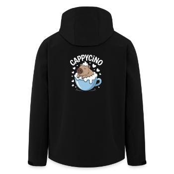CAPPYCINO Drôle de dicton au café de capybara pour - Veste softshell homme en polyester recyclé Stanley/Stella - noir - Dos - AI Model Male 185 light (185cm)