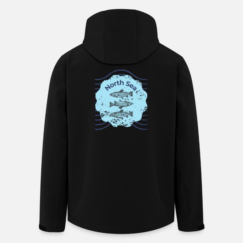 Nordsee Fischtrio Schild - Recycelte Männer Softshell-Jacke von Stanley/Stella - Schwarz