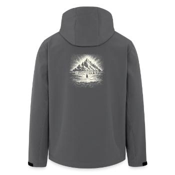 Aber warum lustiger Pinguin-Meme-Nihilist-Stimmungstrend? - Recycelte Männer Softshell-Jacke von Stanley/Stella - Schwarz - Hinten - AI Model Male 185 light (185cm)