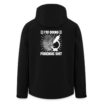 Analyste médico-légal menant des crimes à la brigade médico-légale - Veste softshell homme en polyester recyclé Stanley/Stella - noir - Dos - AI Model Male 185 light (185cm)