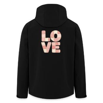 J’adore le design de patchwork rose Trend Design - Veste softshell homme en polyester recyclé Stanley/Stella - noir - Dos - AI Model Male 185 light (185cm)