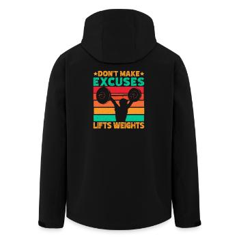 Motivation fitness Bodybuilder Ne trouve pas d’excuses - Veste softshell homme en polyester recyclé Stanley/Stella - noir - Dos - AI Model Male 185 light (185cm)