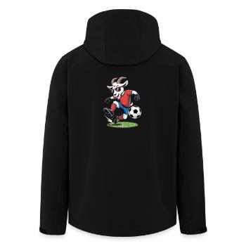 Chèvre de football cool avec des lunettes de soleil - Veste softshell homme en polyester recyclé Stanley/Stella - noir - Dos - AI Model Male 185 light (185cm)