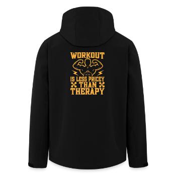 Un bodybuilder de motivation fitness moins cher que le thérap - Veste softshell homme en polyester recyclé Stanley/Stella - noir - Dos - AI Model Male 185 light (185cm)