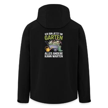 Je suis dans le jardin maintenant, tout le reste peut attendre - Veste softshell homme en polyester recyclé Stanley/Stella - noir - Dos - AI Model Male 185 light (185cm)