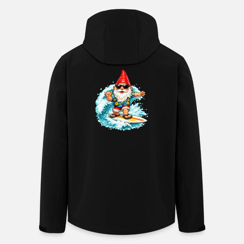 Surfender Gartenzwerg auf der Welle  - Recycelte Männer Softshell-Jacke von Stanley/Stella - Schwarz