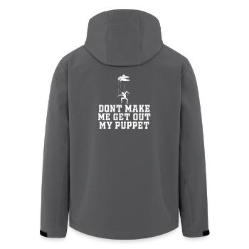 Dont Make Me Get Out My Puppet - Men’s Recycled Softshell Jacket by Stanley/Stella - black - Back - AI Model Male 185 light (185cm)