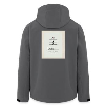Shut up – Volume Zero Minimal Design - Recycelte Männer Softshell-Jacke von Stanley/Stella - Anthrazit - Hinten - AI Model Male 185 light (185cm)