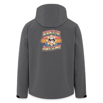 Born To Be Awesome - Flower Retro - Men’s Recycled Softshell Jacket by Stanley/Stella - black - Back - AI Model Male 185 light (185cm)