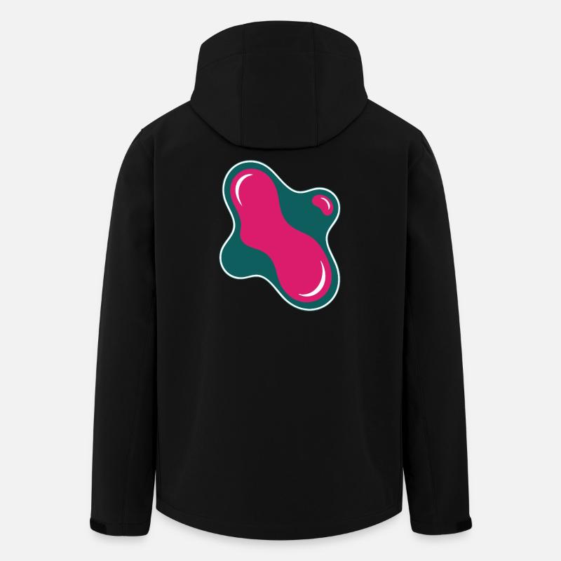 Organic Drop Rose auf Türkis - Recycelte Männer Softshell-Jacke von Stanley/Stella - Schwarz
