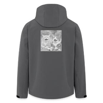 Lustiges Katzen design  - Recycelte Männer Softshell-Jacke von Stanley/Stella - Schwarz - Hinten - AI Model Male 185 light (185cm)