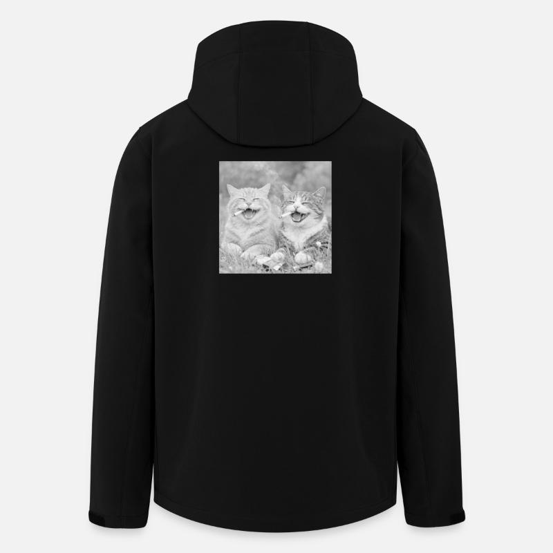 Drôle de design de chat - Veste softshell homme en polyester recyclé Stanley/Stella - noir